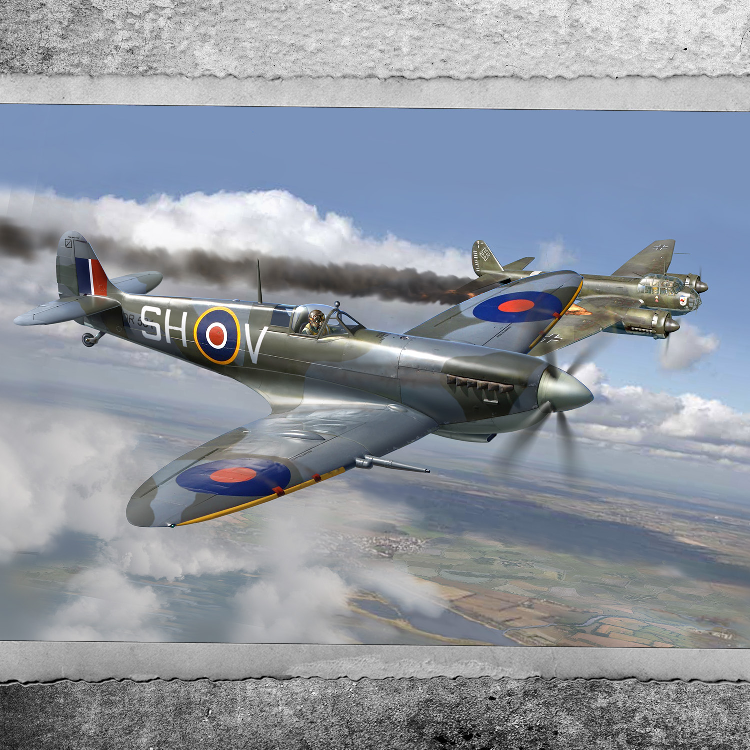 Spitfire MK. IX aircraft Britain Air Defence, August, 1942
