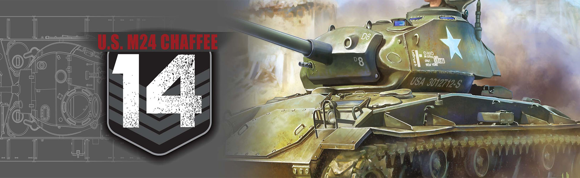 M24 "Chaffee" tank Company D, 36th Tank Battalion, 8th Armoured Division, Rheinberg  Germany  March 1945