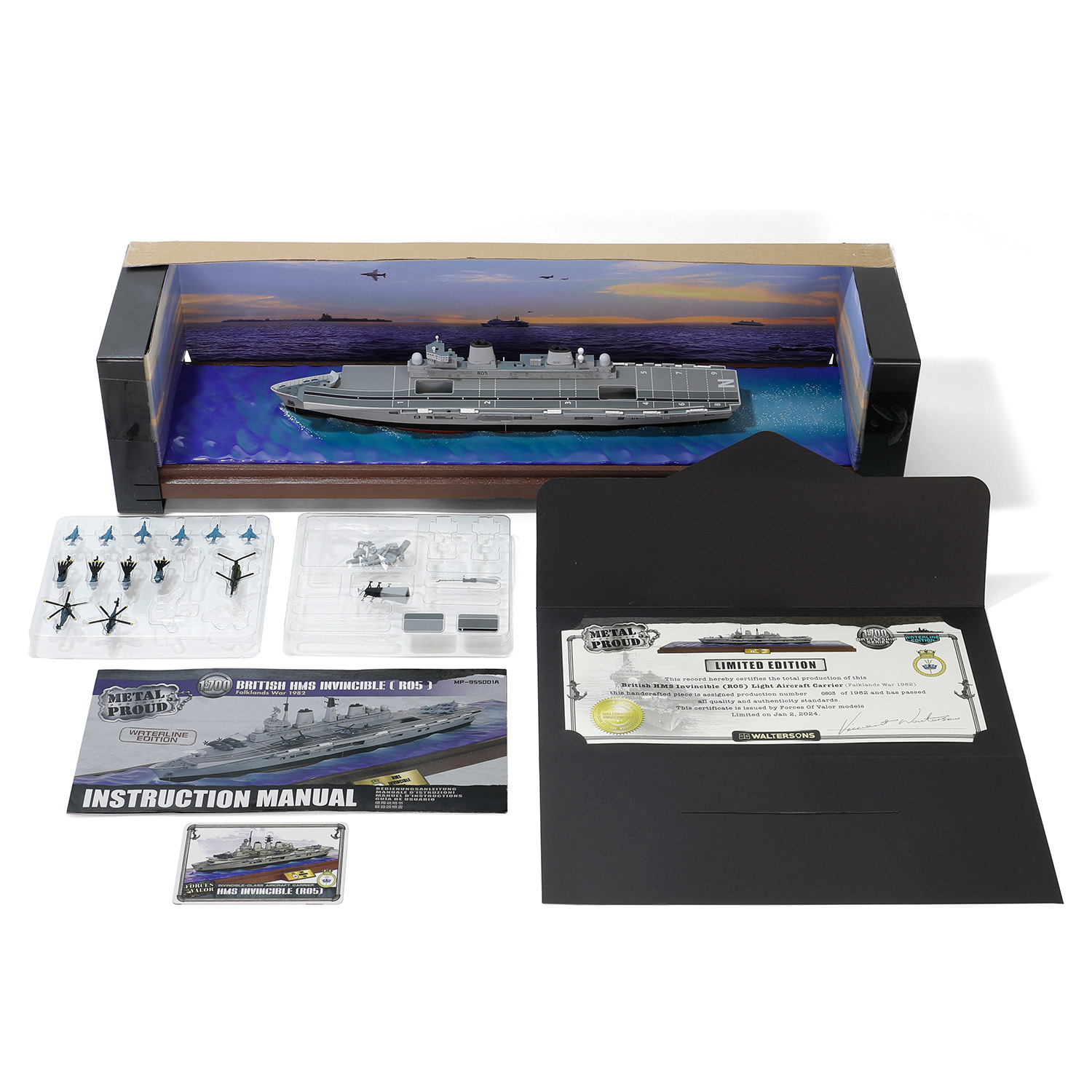 HMS Invincible(R05) Light Aircraft Carrier, Waterline edition Falklands War,1982