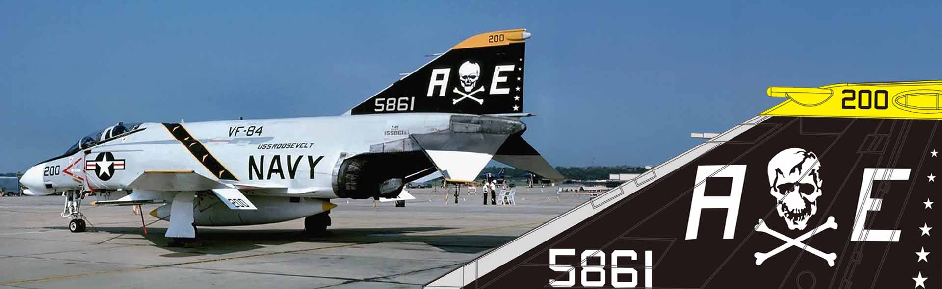 Boeing F-4J Phantom II VF-84 “Jolly Rogers”, USN, VF-84, USS Franklin D. Roosevelt (CVA-42), 1970