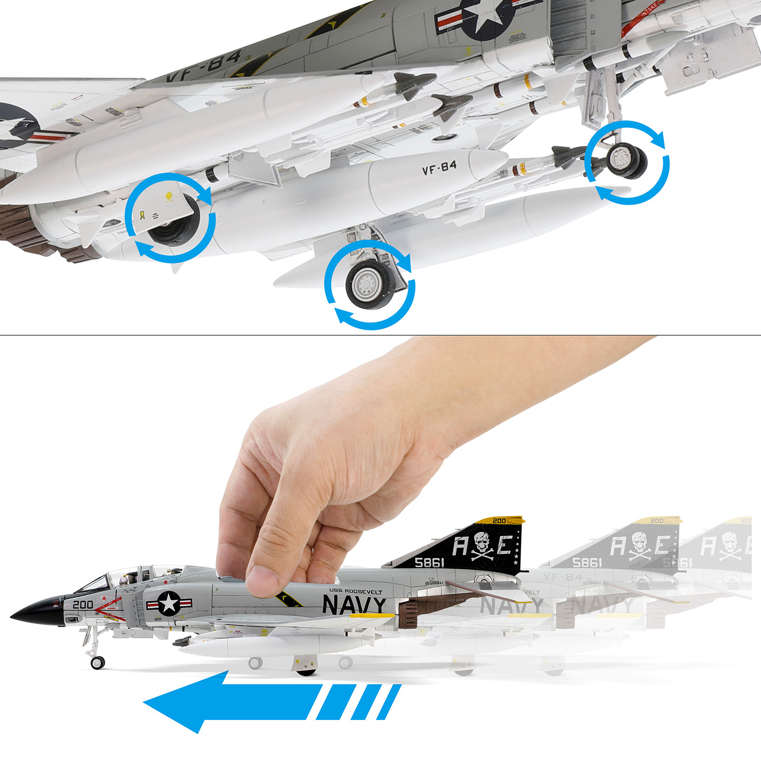 Boeing F-4J Phantom II VF-84 “Jolly Rogers”, USN, VF-84, USS Franklin D. Roosevelt (CVA-42), 1970