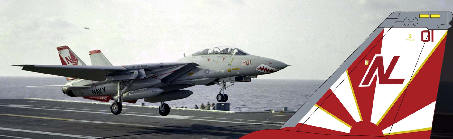 Grumman F-14A Tomcat, NL-201, VF-111 Sundowners, CVW- 15, USS Carl Vinson (CVN-70)